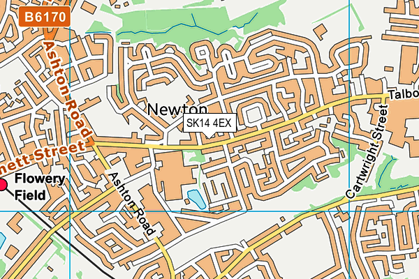 SK14 4EX map - OS VectorMap District (Ordnance Survey)