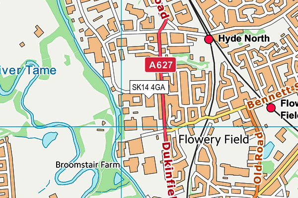 SK14 4GA map - OS VectorMap District (Ordnance Survey)