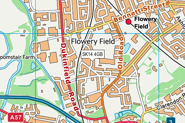 SK14 4GB map - OS VectorMap District (Ordnance Survey)