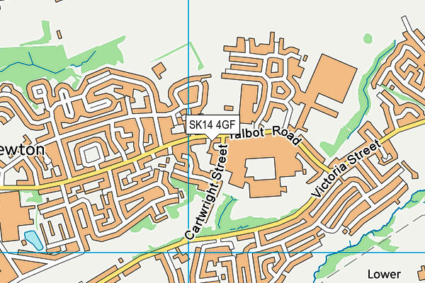 SK14 4GF map - OS VectorMap District (Ordnance Survey)