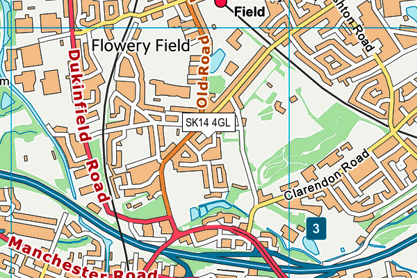 SK14 4GL map - OS VectorMap District (Ordnance Survey)