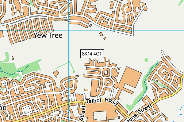 SK14 4GT map - OS VectorMap District (Ordnance Survey)