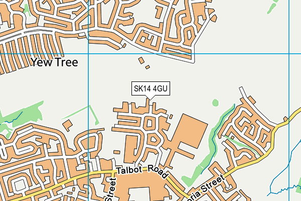 SK14 4GU map - OS VectorMap District (Ordnance Survey)