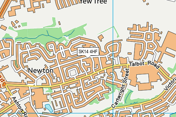 SK14 4HF map - OS VectorMap District (Ordnance Survey)
