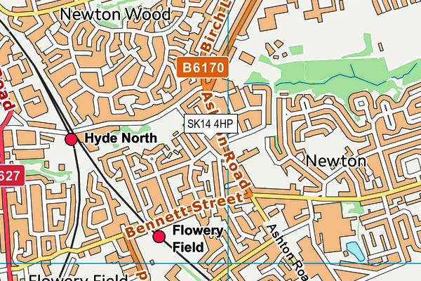 SK14 4HP map - OS VectorMap District (Ordnance Survey)