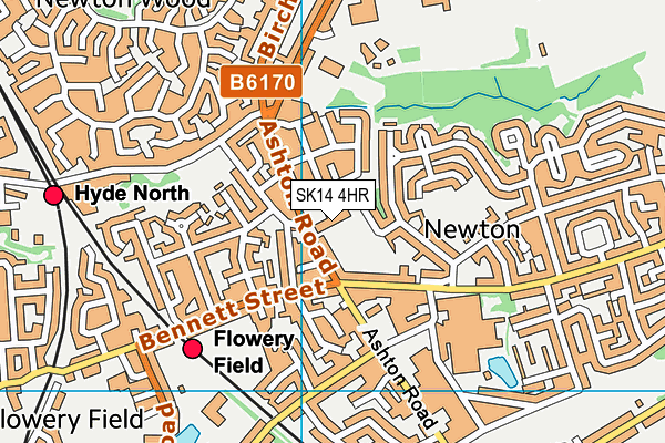 SK14 4HR map - OS VectorMap District (Ordnance Survey)