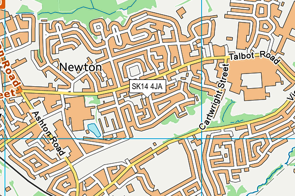 SK14 4JA map - OS VectorMap District (Ordnance Survey)