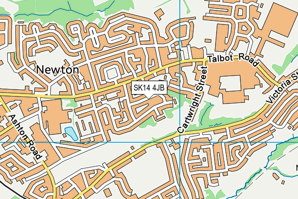 SK14 4JB map - OS VectorMap District (Ordnance Survey)