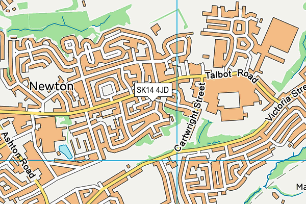 SK14 4JD map - OS VectorMap District (Ordnance Survey)