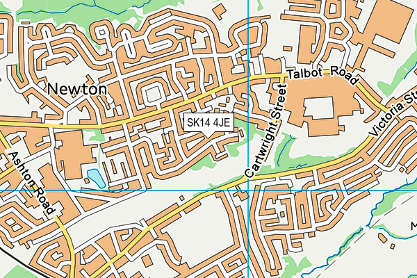 SK14 4JE map - OS VectorMap District (Ordnance Survey)