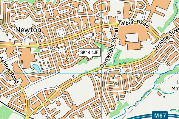 SK14 4JF map - OS VectorMap District (Ordnance Survey)