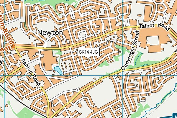 SK14 4JG map - OS VectorMap District (Ordnance Survey)