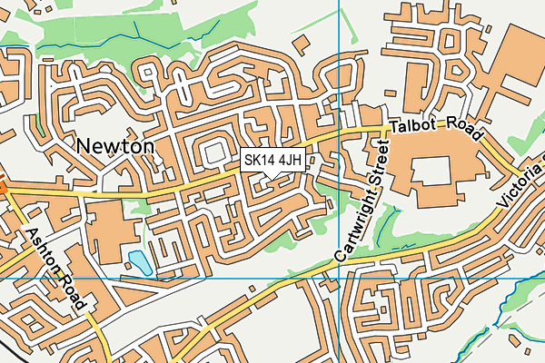 SK14 4JH map - OS VectorMap District (Ordnance Survey)