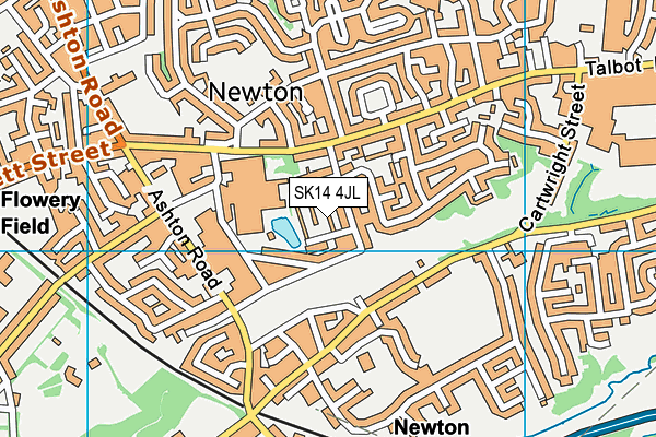 SK14 4JL map - OS VectorMap District (Ordnance Survey)