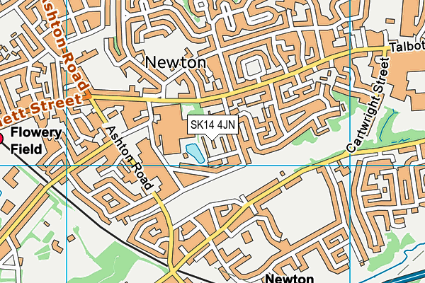 SK14 4JN map - OS VectorMap District (Ordnance Survey)