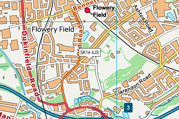 SK14 4JS map - OS VectorMap District (Ordnance Survey)