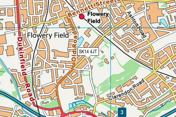 SK14 4JT map - OS VectorMap District (Ordnance Survey)