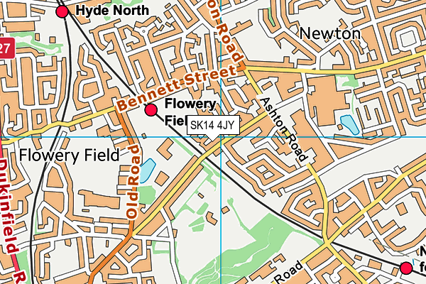 SK14 4JY map - OS VectorMap District (Ordnance Survey)