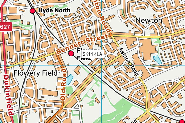 SK14 4LA map - OS VectorMap District (Ordnance Survey)