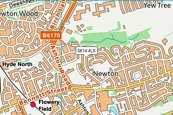 SK14 4LS map - OS VectorMap District (Ordnance Survey)