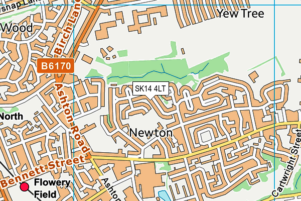 SK14 4LT map - OS VectorMap District (Ordnance Survey)