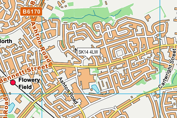 SK14 4LW map - OS VectorMap District (Ordnance Survey)