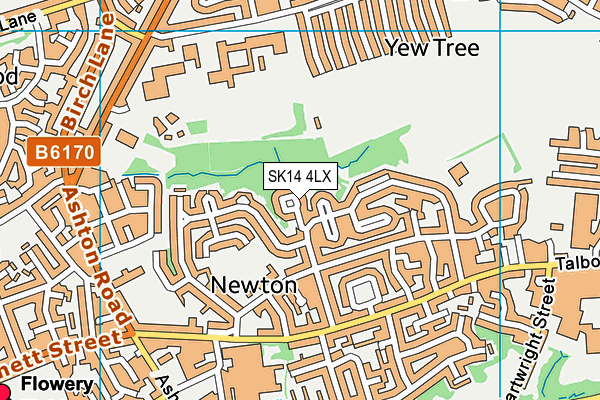 SK14 4LX map - OS VectorMap District (Ordnance Survey)