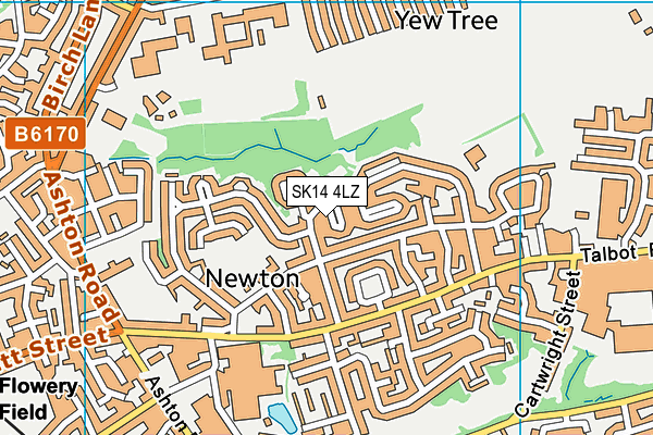 SK14 4LZ map - OS VectorMap District (Ordnance Survey)