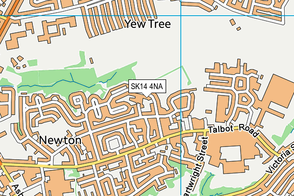SK14 4NA map - OS VectorMap District (Ordnance Survey)