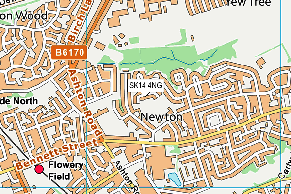 SK14 4NG map - OS VectorMap District (Ordnance Survey)