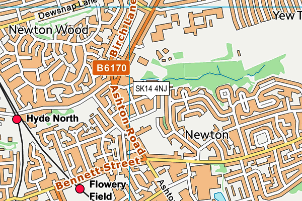 SK14 4NJ map - OS VectorMap District (Ordnance Survey)