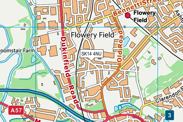 SK14 4NU map - OS VectorMap District (Ordnance Survey)