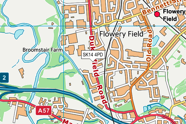 SK14 4PD map - OS VectorMap District (Ordnance Survey)