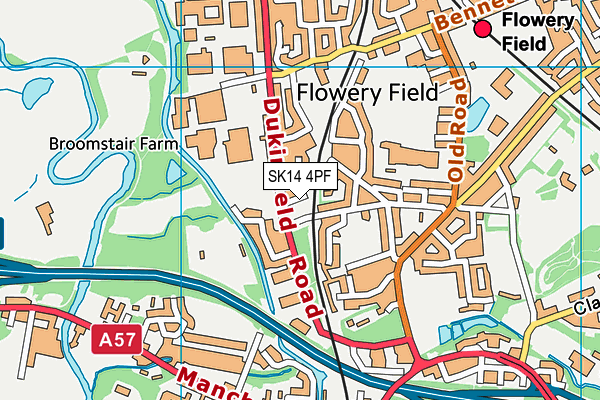 SK14 4PF map - OS VectorMap District (Ordnance Survey)