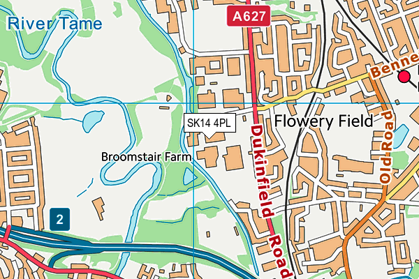 SK14 4PL map - OS VectorMap District (Ordnance Survey)