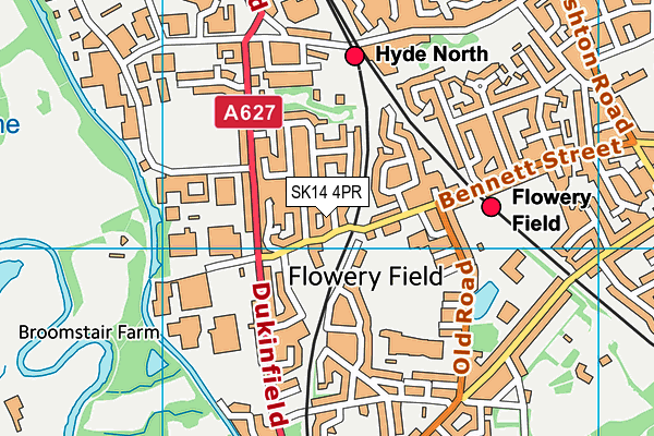 SK14 4PR map - OS VectorMap District (Ordnance Survey)