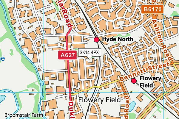 SK14 4PX map - OS VectorMap District (Ordnance Survey)