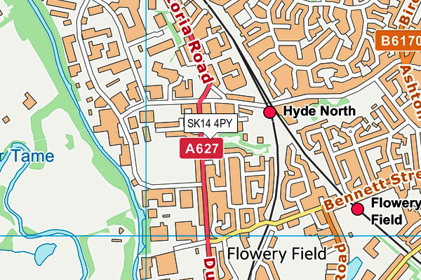 SK14 4PY map - OS VectorMap District (Ordnance Survey)