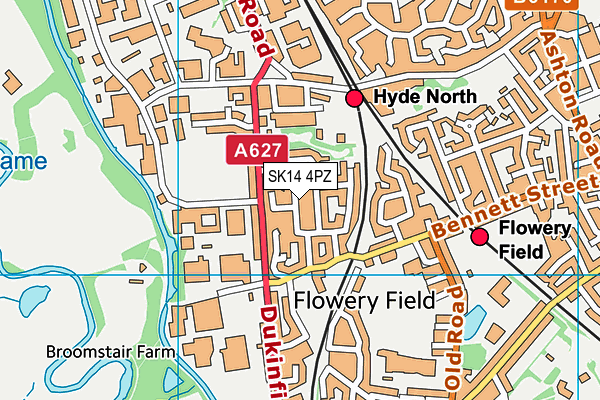 SK14 4PZ map - OS VectorMap District (Ordnance Survey)