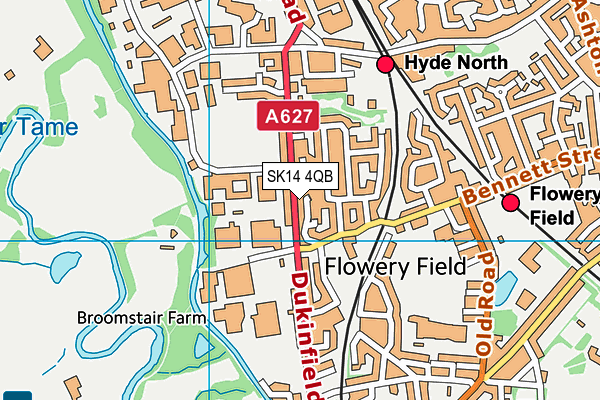 SK14 4QB map - OS VectorMap District (Ordnance Survey)