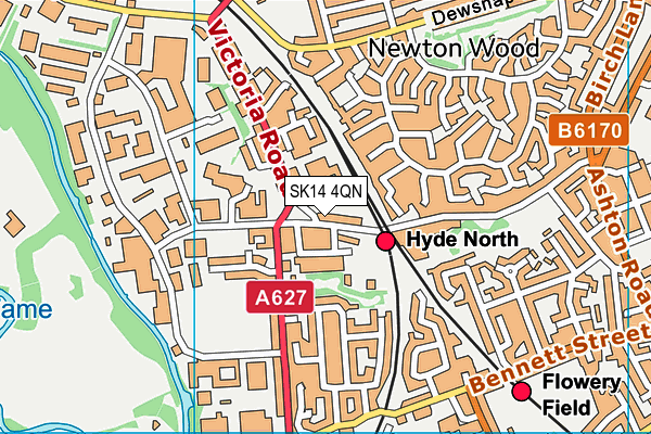 SK14 4QN map - OS VectorMap District (Ordnance Survey)