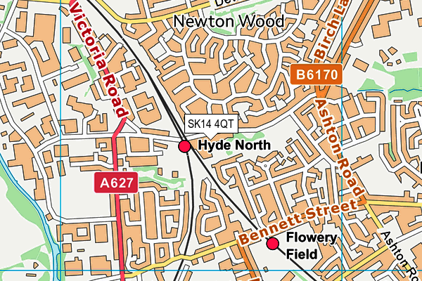 SK14 4QT map - OS VectorMap District (Ordnance Survey)