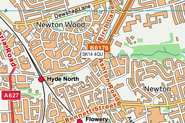 SK14 4QU map - OS VectorMap District (Ordnance Survey)