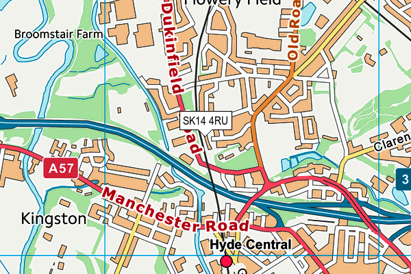 SK14 4RU map - OS VectorMap District (Ordnance Survey)