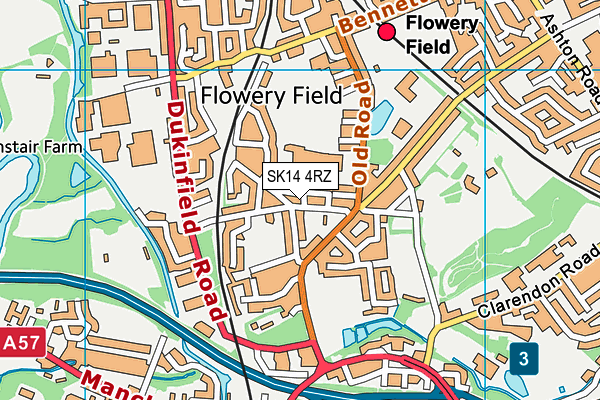 SK14 4RZ map - OS VectorMap District (Ordnance Survey)