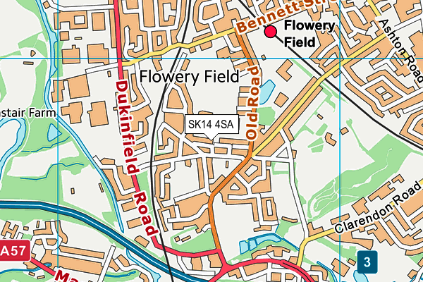 SK14 4SA map - OS VectorMap District (Ordnance Survey)