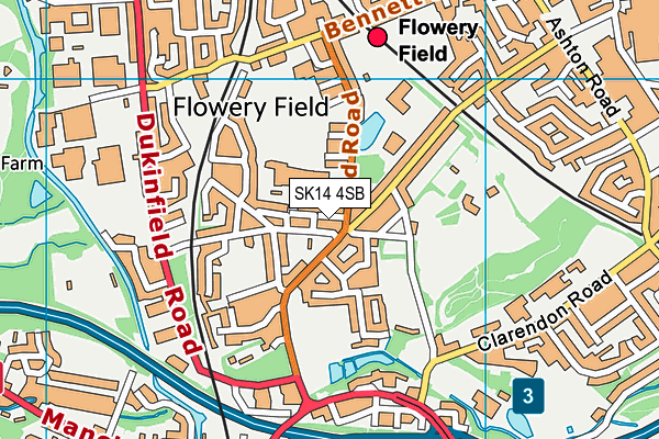 SK14 4SB map - OS VectorMap District (Ordnance Survey)