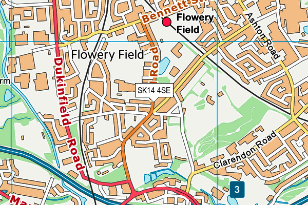 SK14 4SE map - OS VectorMap District (Ordnance Survey)