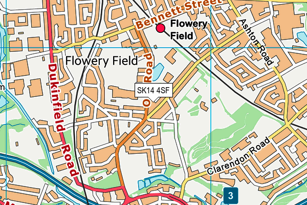 SK14 4SF map - OS VectorMap District (Ordnance Survey)