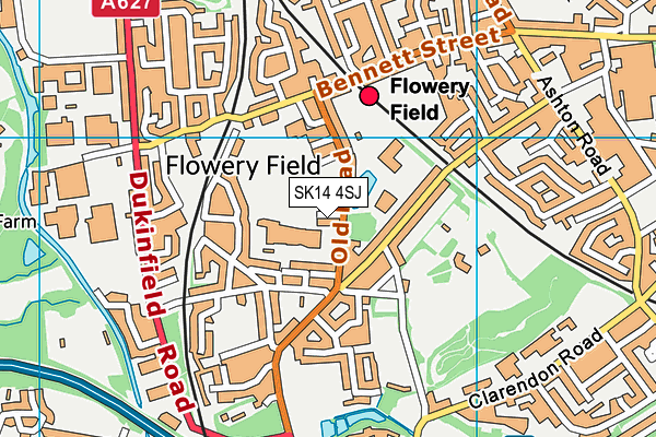 SK14 4SJ map - OS VectorMap District (Ordnance Survey)